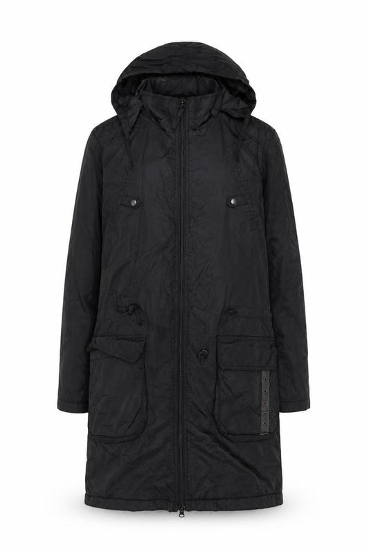 Front view of Tom Tailor Women Black XL Hooded Parka Coat