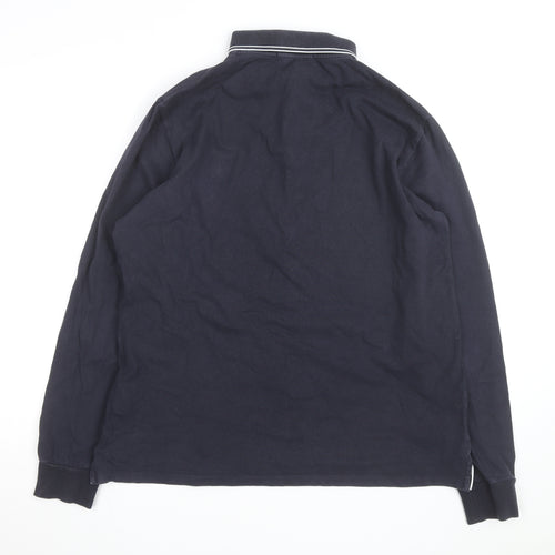 Stone Island Mens Navy Slim Fit Long Sleeve Polo Shirt Size L
