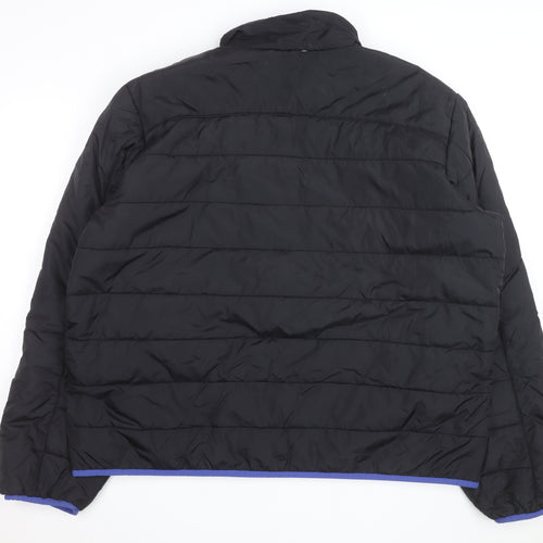 Lands' End Men's Black L Puffer Jacket Primaloft Insulated Winter Coat