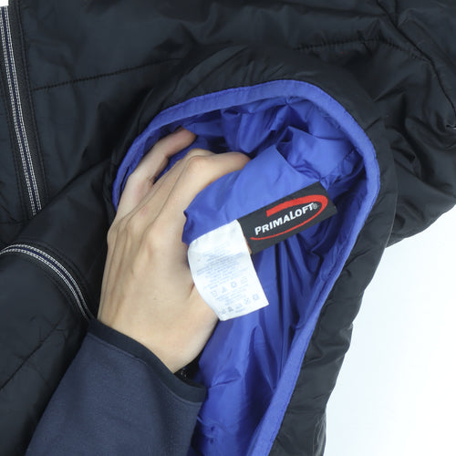 Lands' End Men's Black L Puffer Jacket Primaloft Insulated Winter Coat