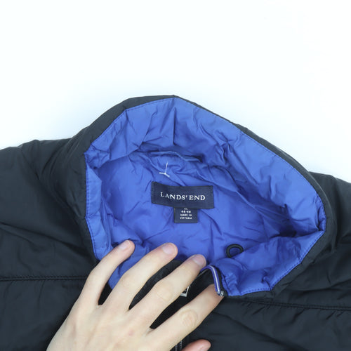 Lands' End Men's Black L Puffer Jacket Primaloft Insulated Winter Coat