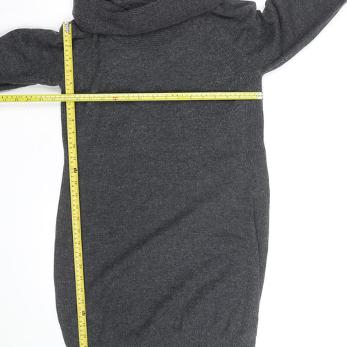 Paul Costelloe Women Grey Wool Cowl Neck Long Sleeve Jumper L