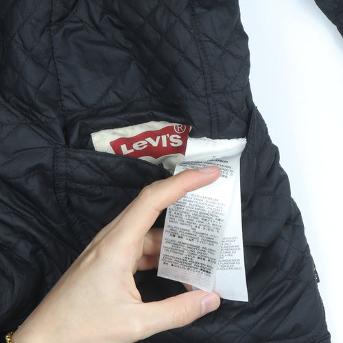 Levi's Men's Black Quilted Mid-Length Jacket Size M Regular Fit