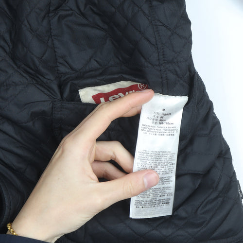 Levi's Men's Black Quilted Mid-Length Jacket Size M Regular Fit