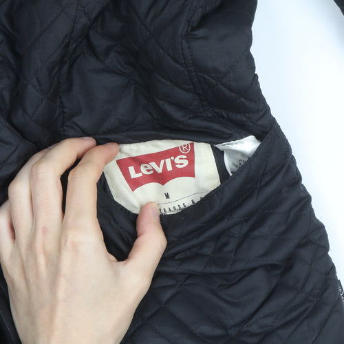 Levi's Men's Black Quilted Mid-Length Jacket Size M Regular Fit
