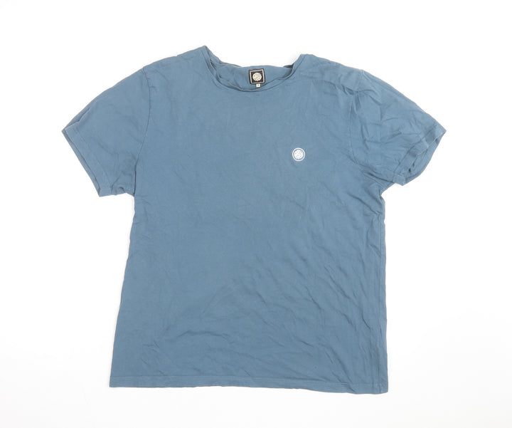 Pretty Green Men's Blue Cotton Crew Neck Short Sleeve T-Shirt L