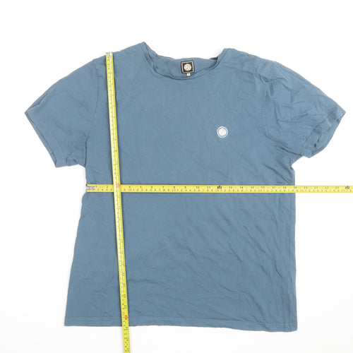 Pretty Green Men's Blue Cotton Crew Neck Short Sleeve T-Shirt L