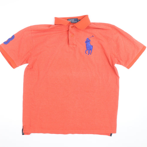 Ralph Lauren Men’s Orange XL Polo Shirt 100% Cotton Embroidered Logo