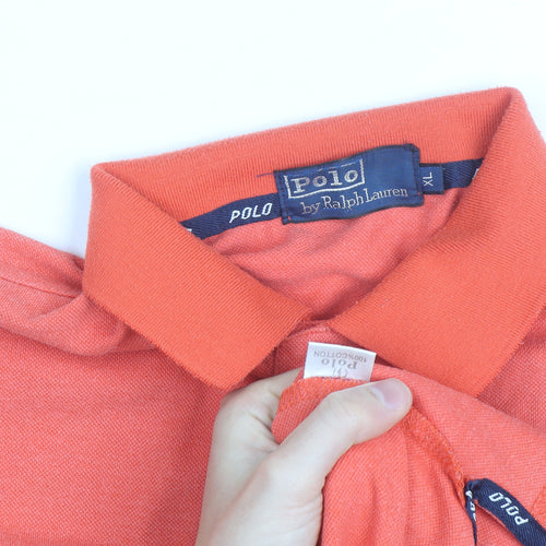 Ralph Lauren Men’s Orange XL Polo Shirt 100% Cotton Embroidered Logo