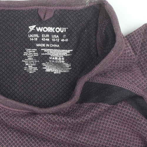 Primark Women Purple Long Sleeve Workout Top Size 16