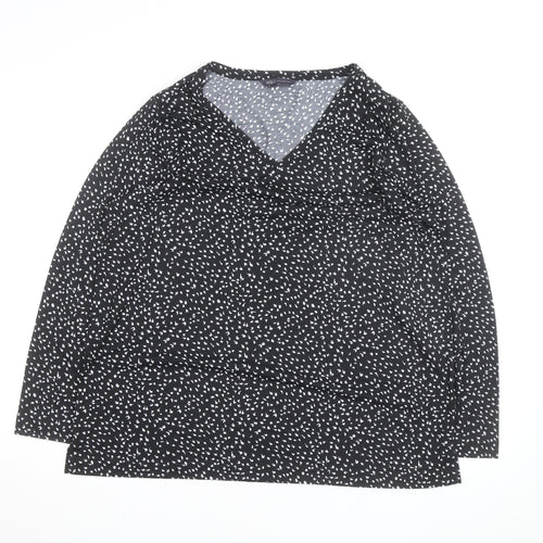 Marks and Spencer Women's Black Wrap Jersey Blouse Size 18