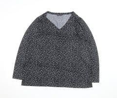 Marks and Spencer Women's Black Wrap Jersey Blouse Size 18