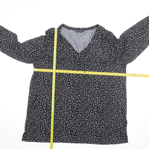 Marks and Spencer Women's Black Wrap Jersey Blouse Size 18