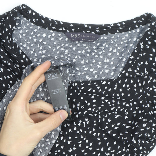 Marks and Spencer Women's Black Wrap Jersey Blouse Size 18
