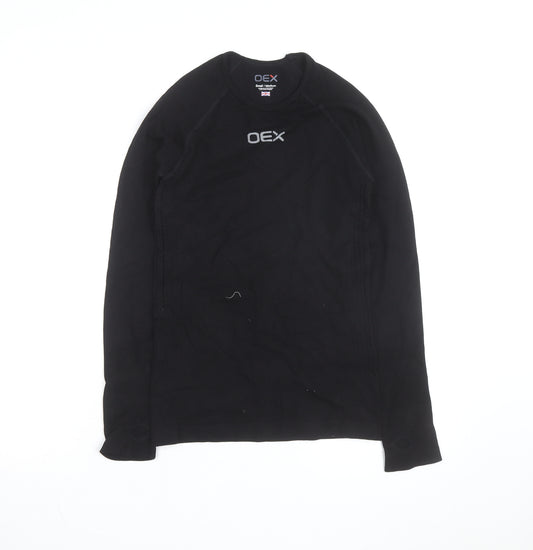 OEX Men's Black Athletic Long Sleeve Base Layer Top S