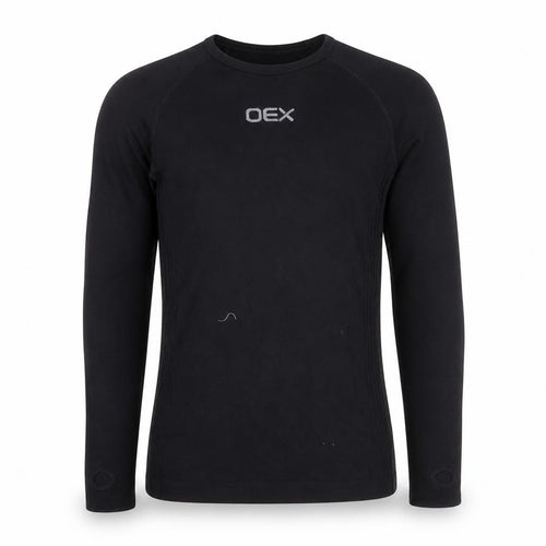 OEX Men's Black Athletic Long Sleeve Base Layer Top S