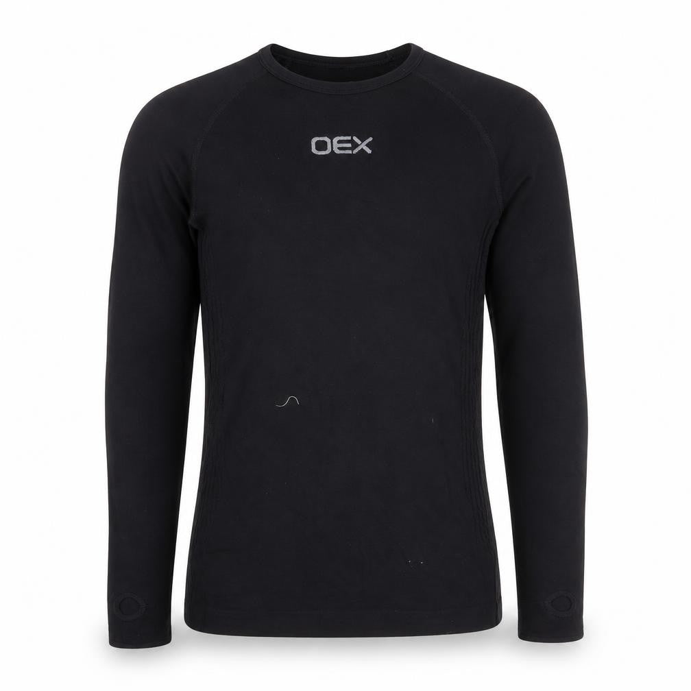 OEX Men's Black Athletic Long Sleeve Base Layer Top S