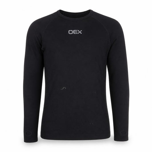 OEX Men's Black Athletic Long Sleeve Base Layer Top S