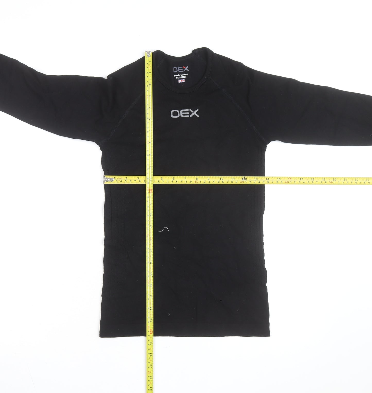 OEX Men's Black Athletic Long Sleeve Base Layer Top S