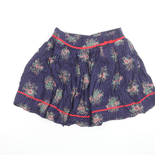 Monsoon Teens Blue Floral A-Line Short Cotton Skirt 12 Years