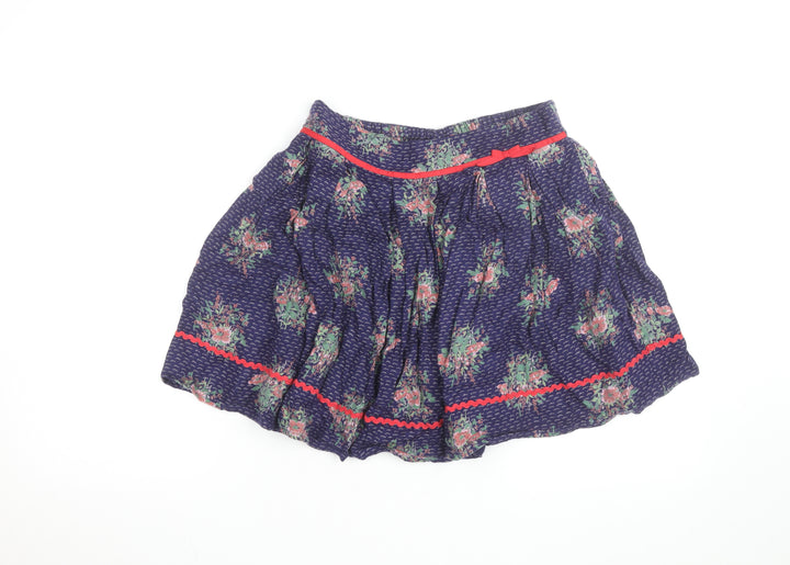 Monsoon Teens Blue Floral A-Line Short Cotton Skirt 12 Years