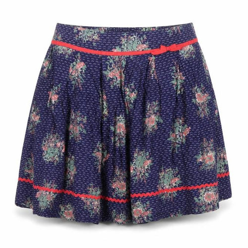 Monsoon Teens Blue Floral A-Line Short Cotton Skirt 12 Years