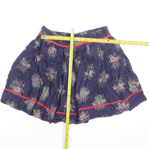 Monsoon Teens Blue Floral A-Line Short Cotton Skirt 12 Years