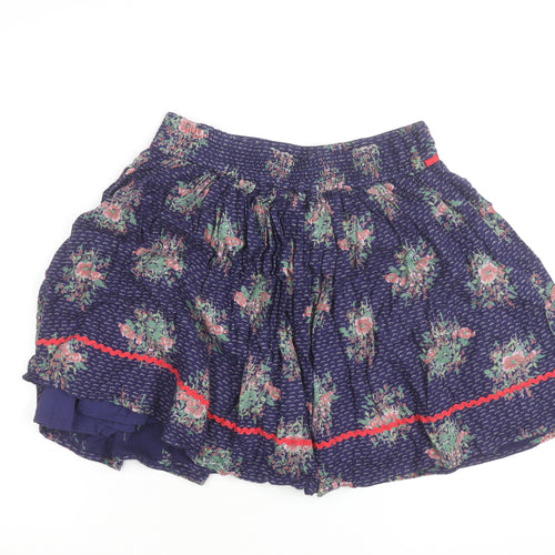 Monsoon Teens Blue Floral A-Line Short Cotton Skirt 12 Years