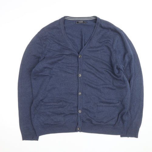 Maine New England Men’s Blue Cotton Wool Cardigan XL V-Neck Classic