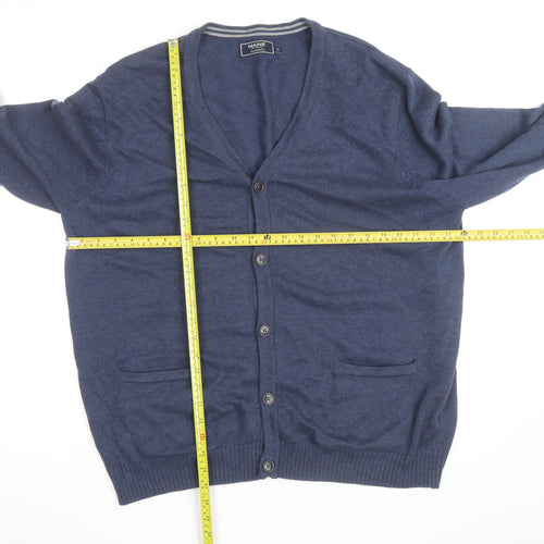 Maine New England Men’s Blue Cotton Wool Cardigan XL V-Neck Classic