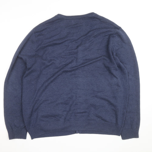 Maine New England Men’s Blue Cotton Wool Cardigan XL V-Neck Classic