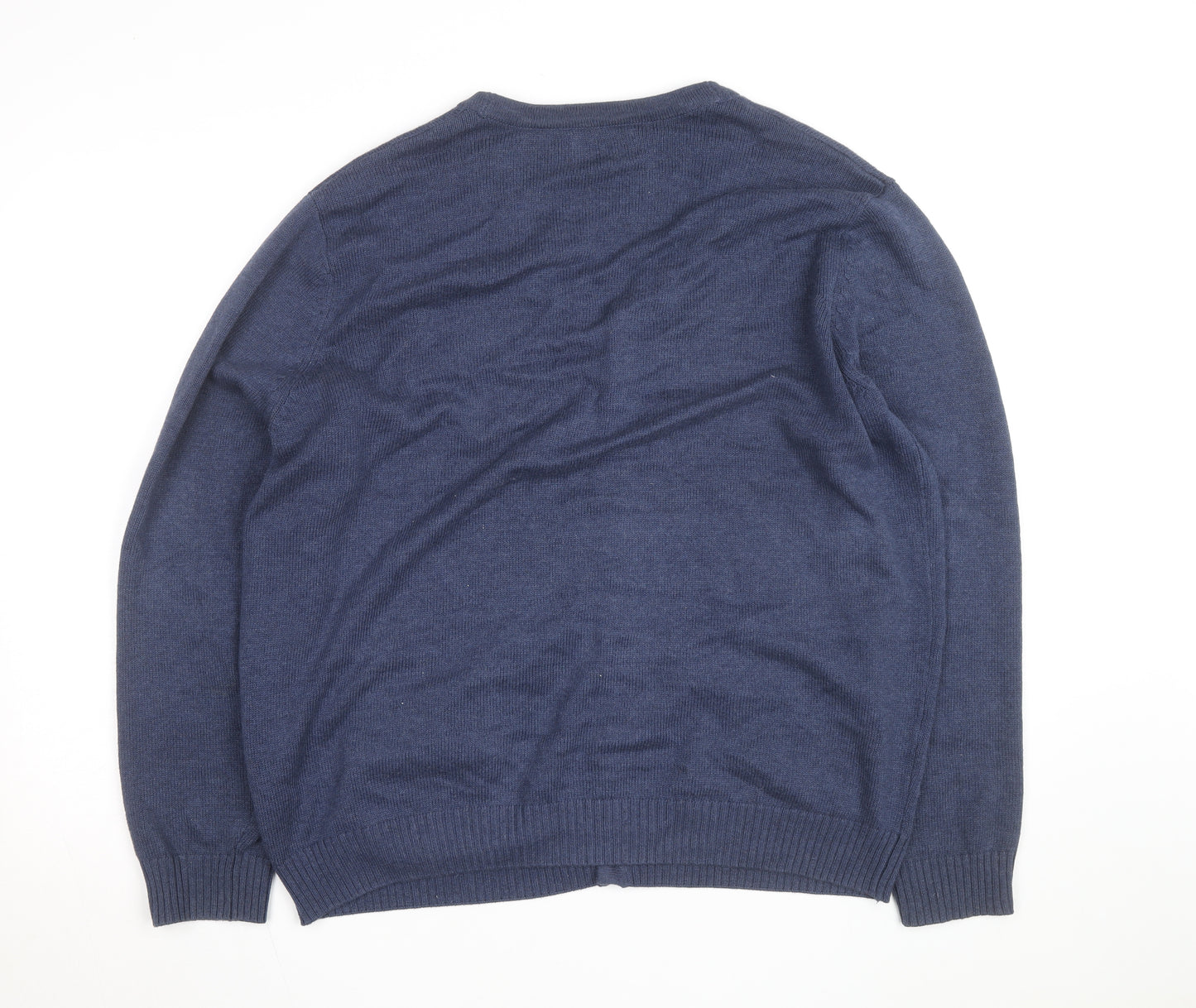 Maine New England Men’s Blue Cotton Wool Cardigan XL V-Neck Classic