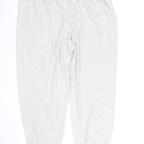 Marks and Spencer Women Beige Large Ribbed Jogger Trousers