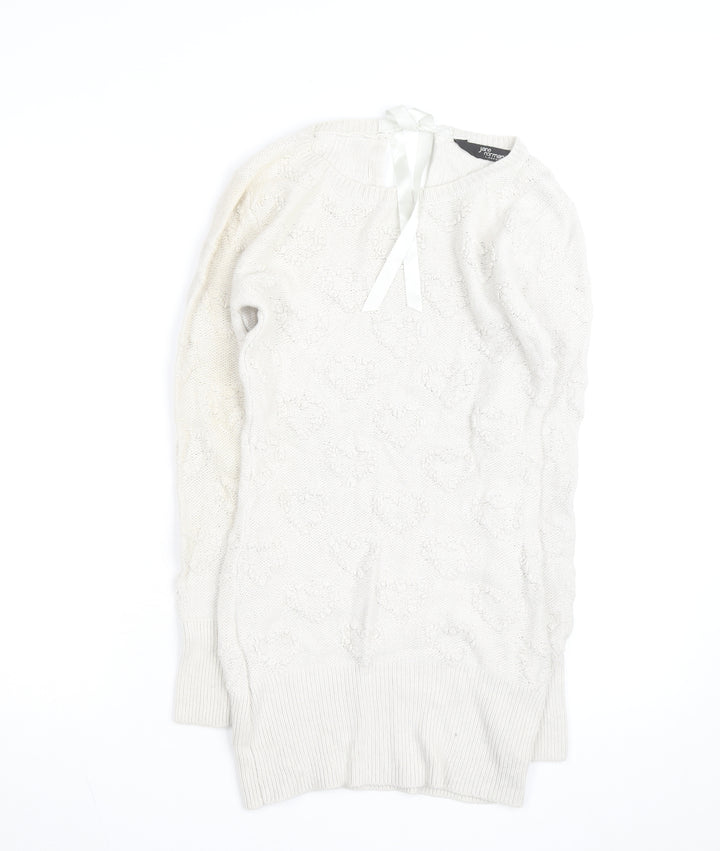 Jane Norman Women’s Ivory Heart Knit Pullover Jumper Size 10