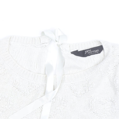 Jane Norman Women’s Ivory Heart Knit Pullover Jumper Size 10