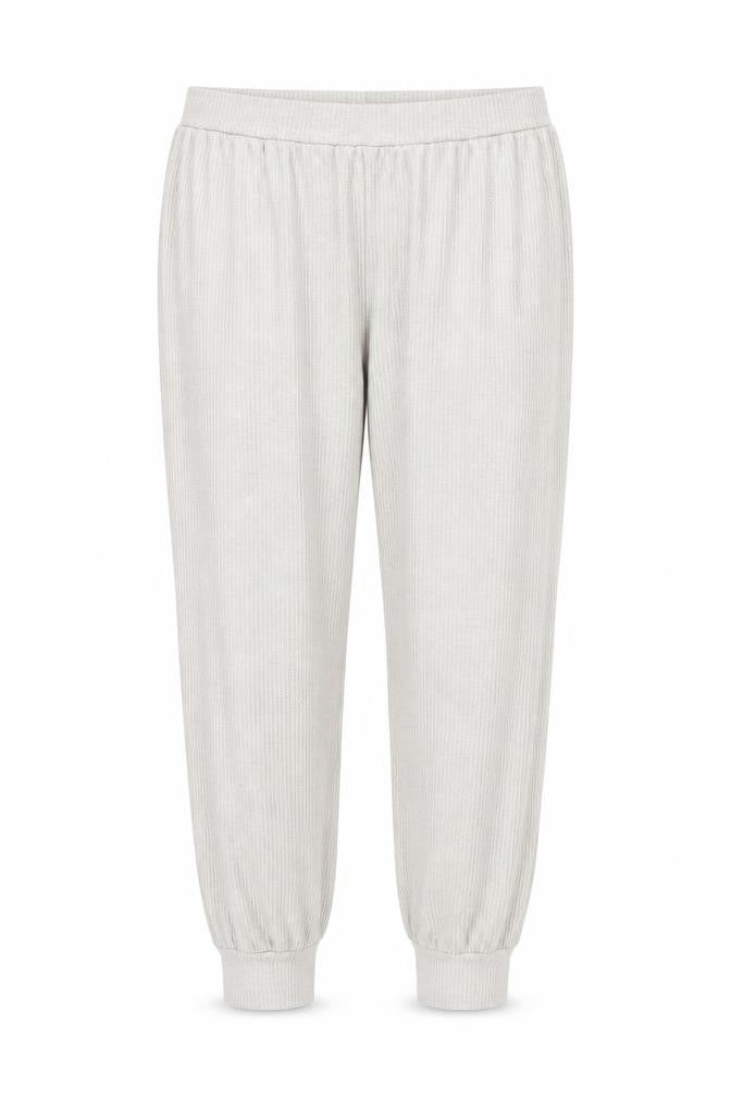 Marks and Spencer Women Beige Large Ribbed Jogger Trousers