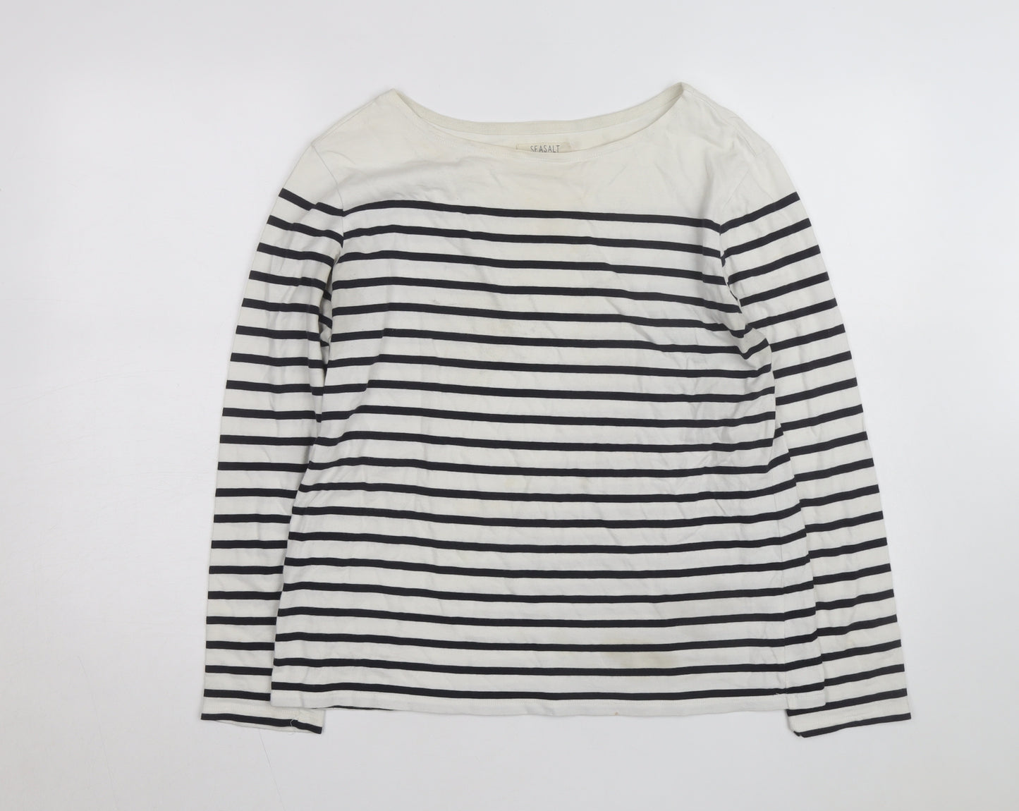 Seasalt Women’s Multicoloured Striped Cotton Sailor Shirt UK 14