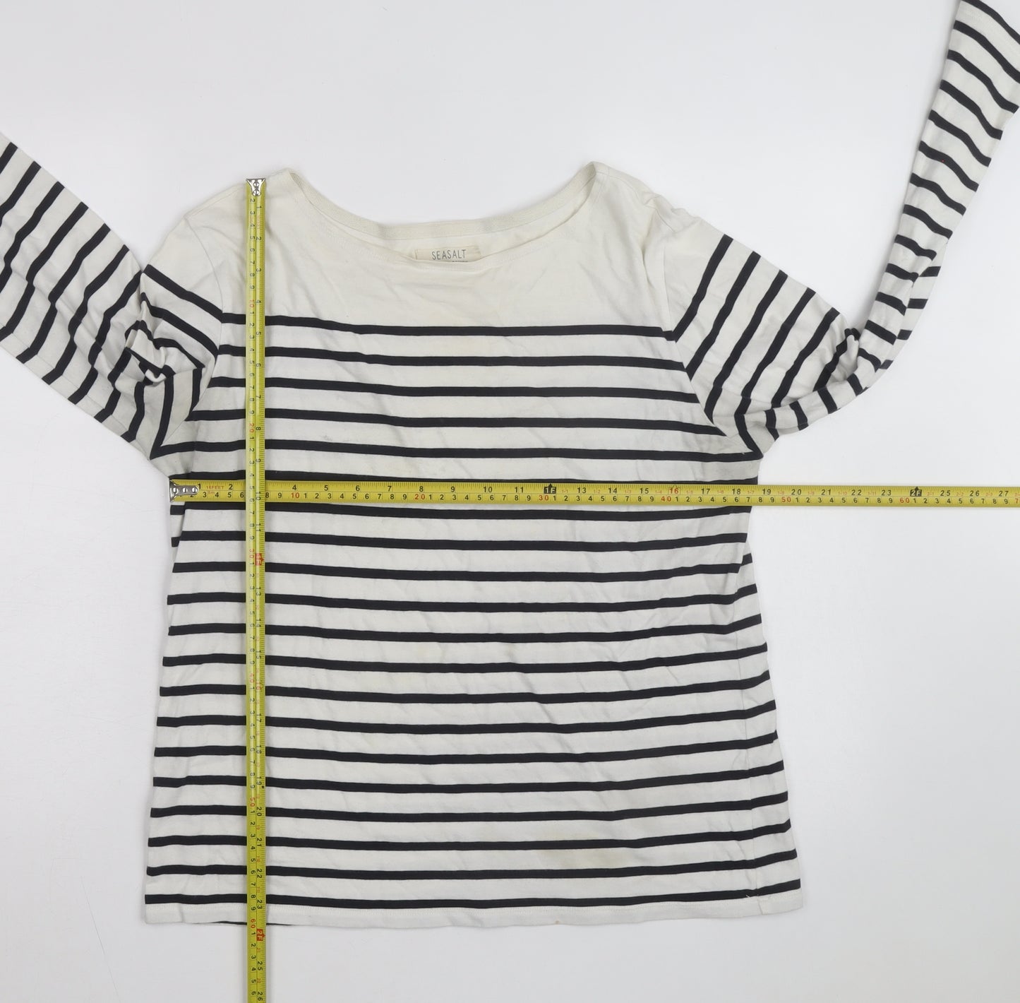 Seasalt Women’s Multicoloured Striped Cotton Sailor Shirt UK 14