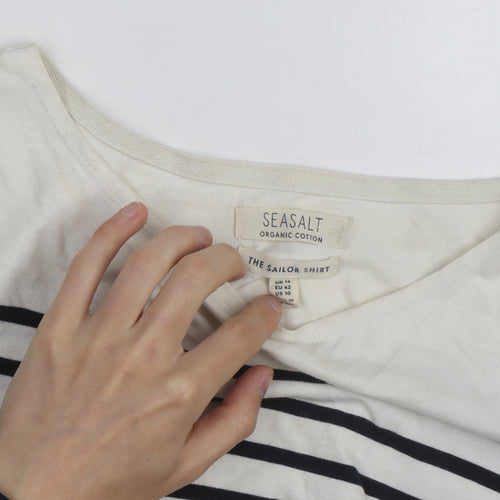 Seasalt Women’s Multicoloured Striped Cotton Sailor Shirt UK 14