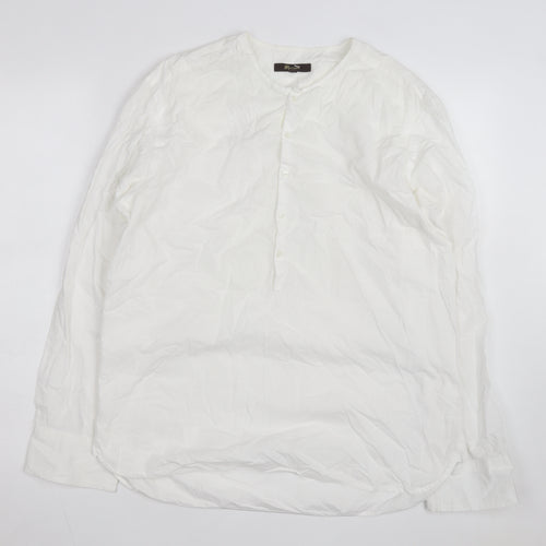 Monsoon Women's White Cotton Long Sleeve Blouse M