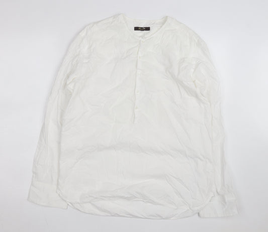 Monsoon Women's White Cotton Long Sleeve Blouse M
