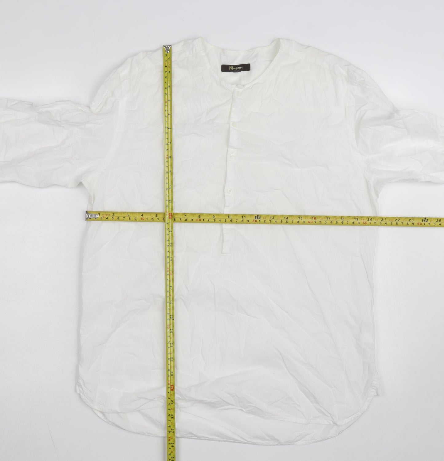 Monsoon Women's White Cotton Long Sleeve Blouse M