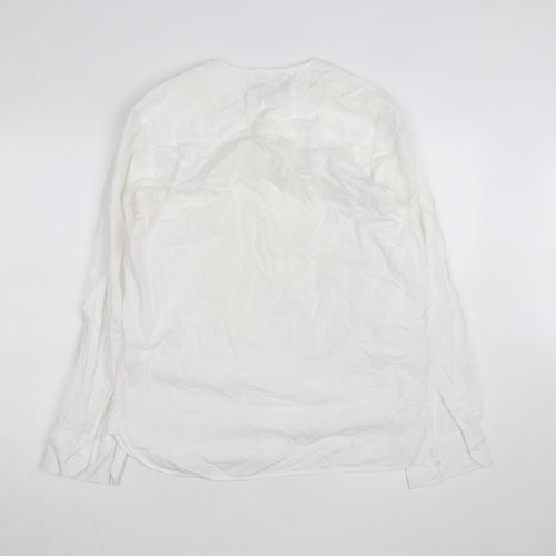 Monsoon Women's White Cotton Long Sleeve Blouse M