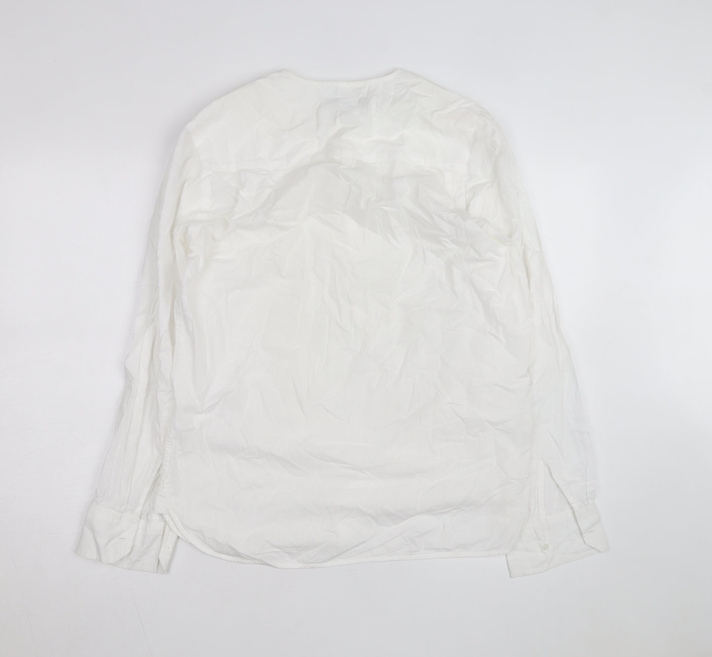 Monsoon Women's White Cotton Long Sleeve Blouse M