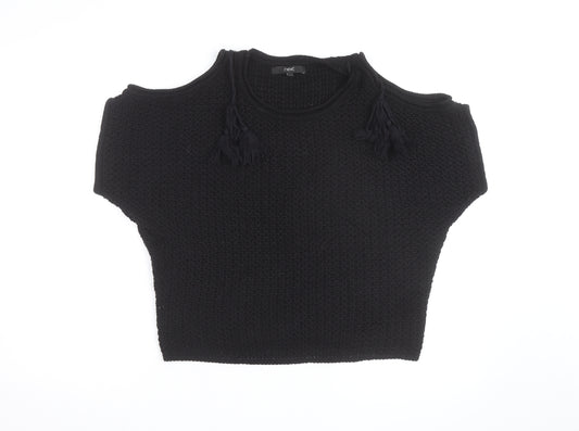 Next Women’s Black Cold Shoulder Chunky Knit Jumper Size S