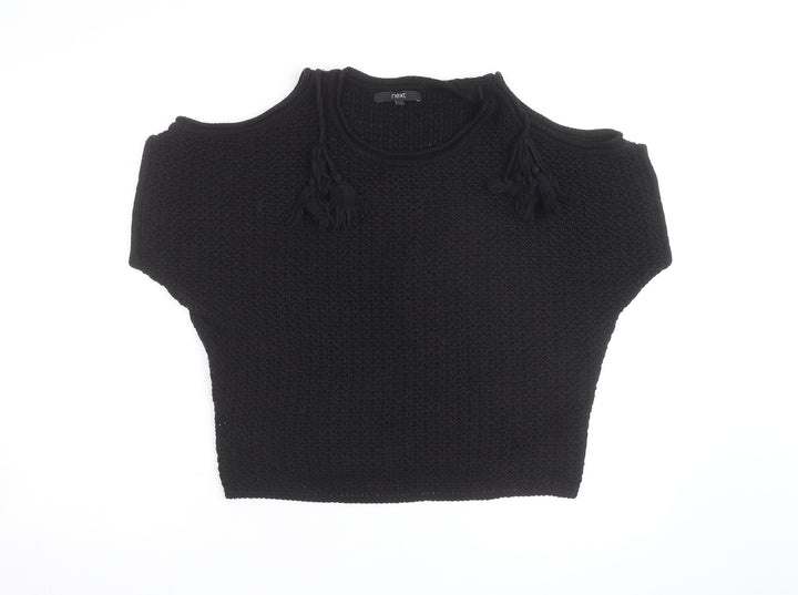 Next Women’s Black Cold Shoulder Chunky Knit Jumper Size S