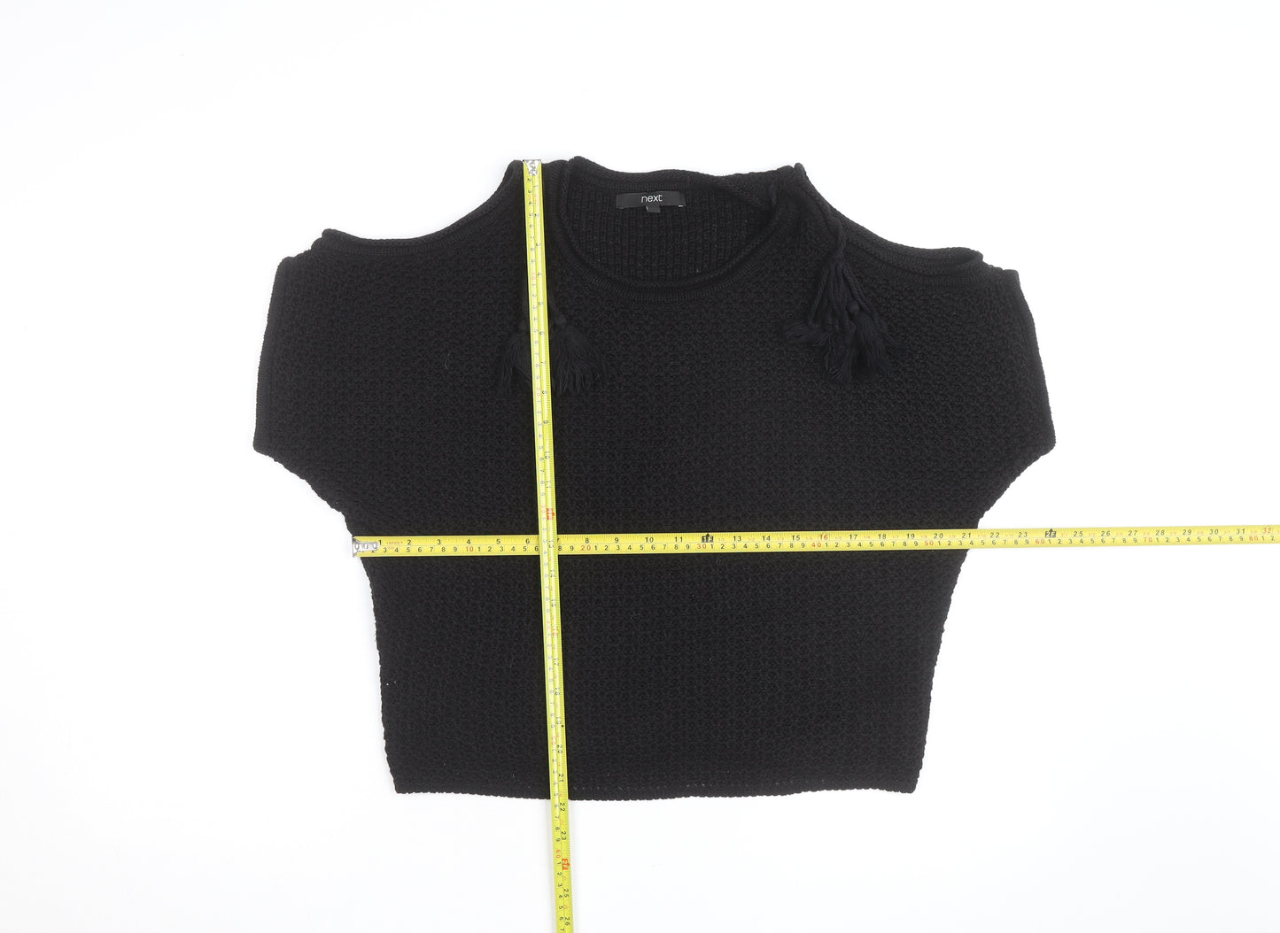 Next Women’s Black Cold Shoulder Chunky Knit Jumper Size S