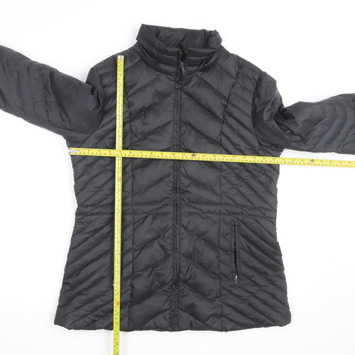 Cleo Women's Black Down Puffer Jacket M Quilted Insulated Mid-Length