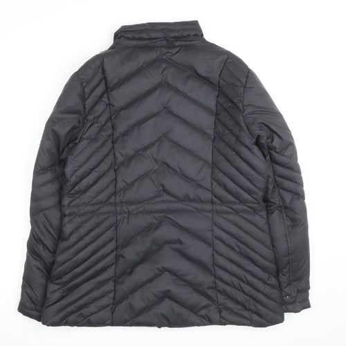 Cleo Women's Black Down Puffer Jacket M Quilted Insulated Mid-Length