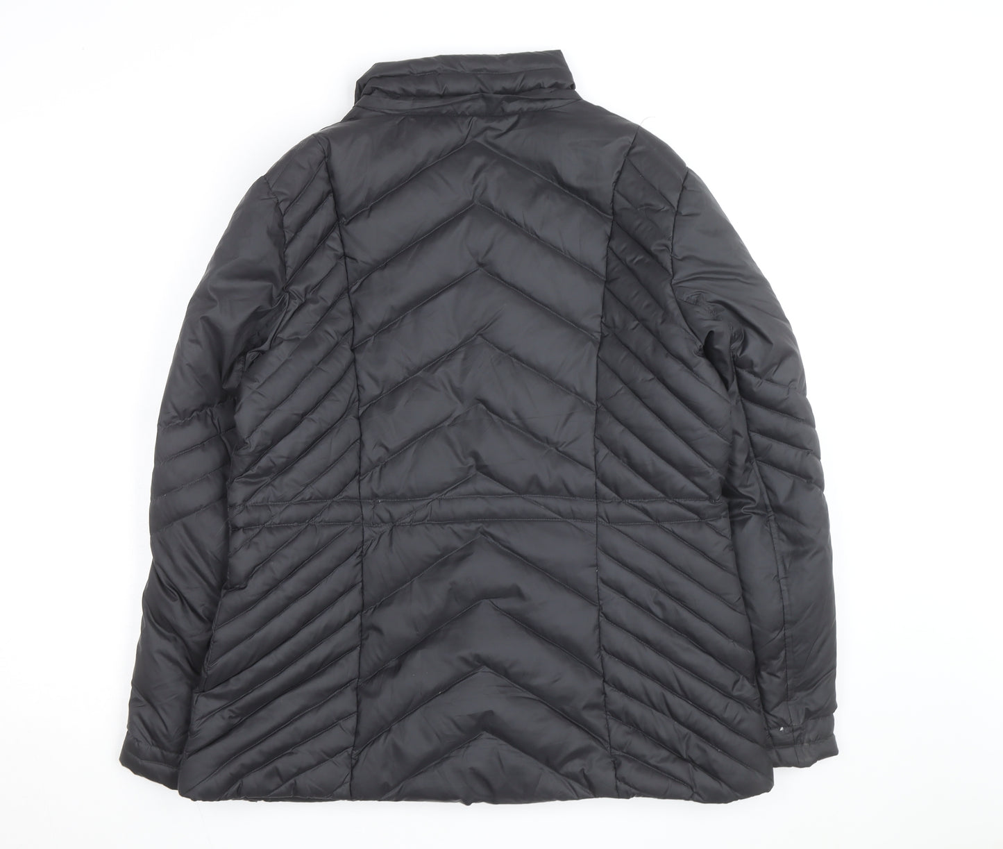Cleo Women's Black Down Puffer Jacket M Quilted Insulated Mid-Length